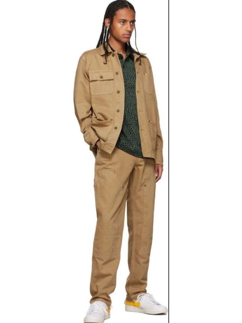 NWT Brownstone Chairs Missing Khaki Selvedge Denim Chore Jacket Men's Size 2 M